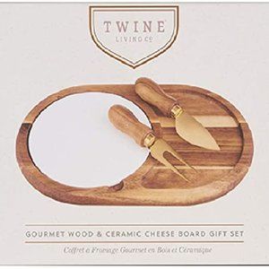 Twine Living  Gourmet Wood & Ceramic Cheese Board